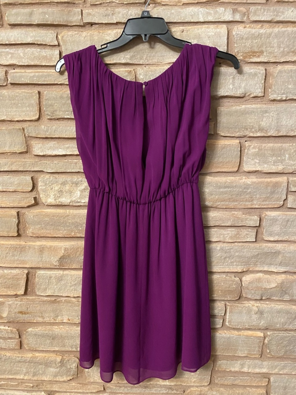 Alice + Olivia 100% Silk Purple Cap-Sleeve Mini Dress Size M - Picture 4 of 11